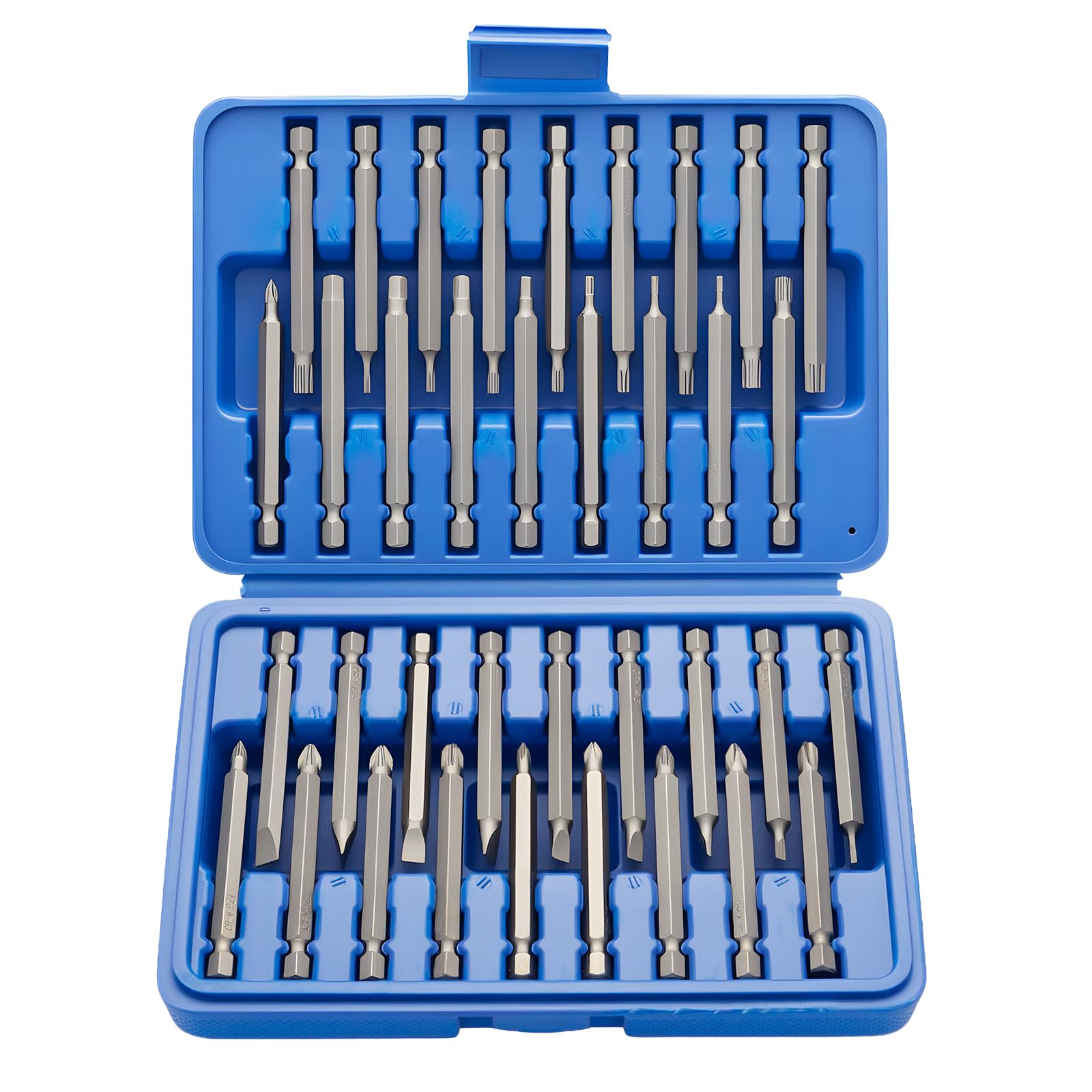 Sunnynest 36Pcs Extra Long Security Screwdriver Bit Set 75Mm – Torx Tamper Proof, Hex, Phillips, Pozi, Flat & Spline Bits, Cr-V Steel Precision Bits With Storage Case
