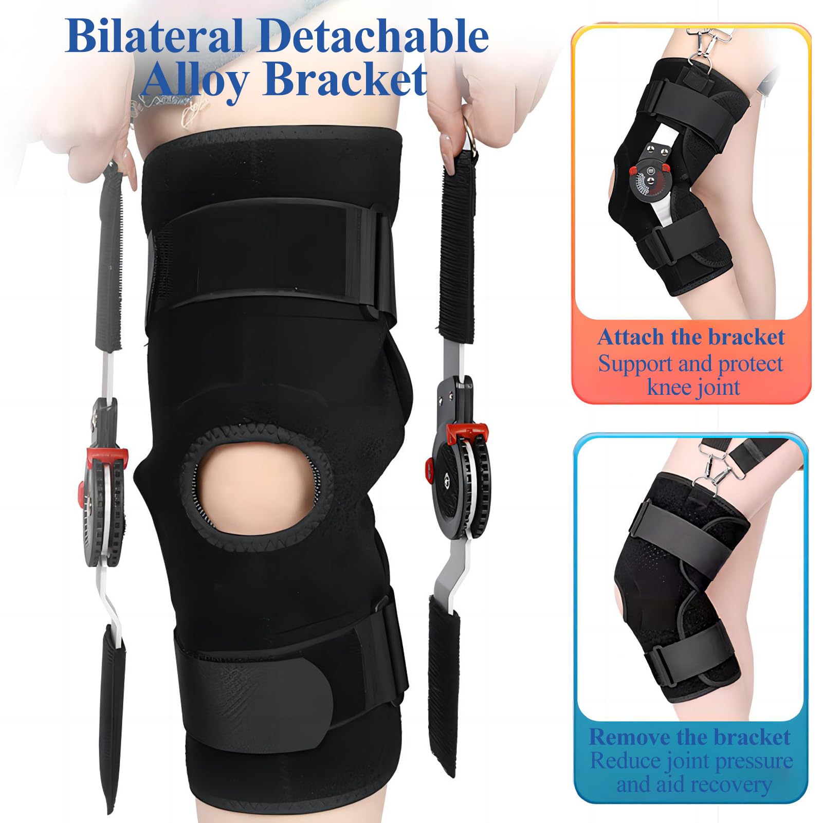Ginocchiera Articolata, Tutore Post-Operatorio Regolabile, Immobilizzatore per Gamba per Lesione al Menisco, Artrite, LCA, LCP, Artrosi, Riabilitazione Ortopedica