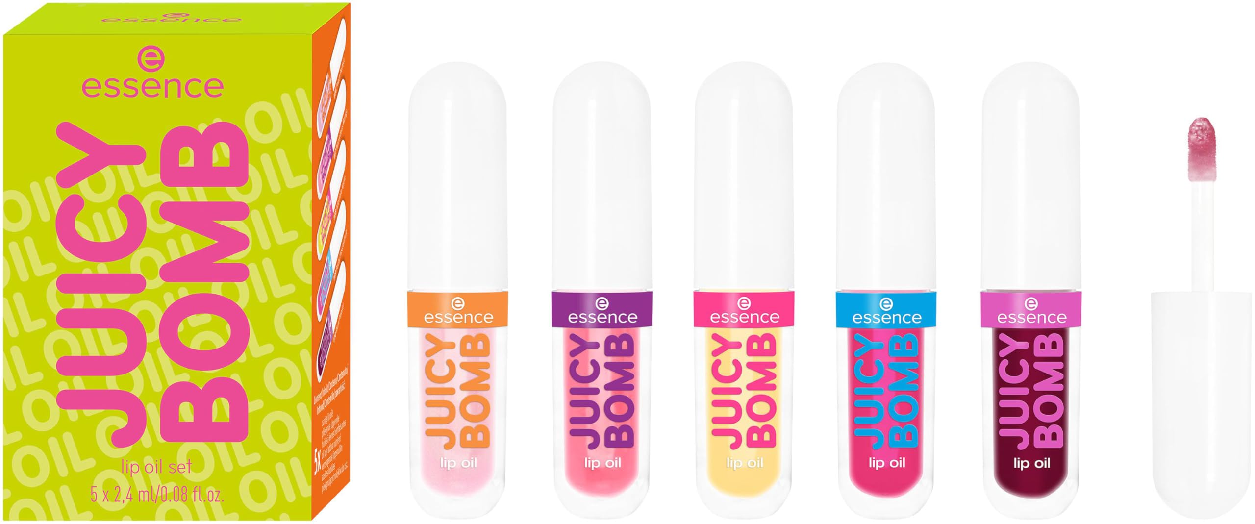 essence JUICY BOMB lipolie set, met oliën, glanzend (2.4ml)
