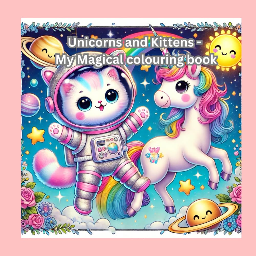 Unicorns and Kittens - My Magical colouring book: Adorable colouring pages with big-eyed kittens and unicorns - A fun relaxing activity book for little artists