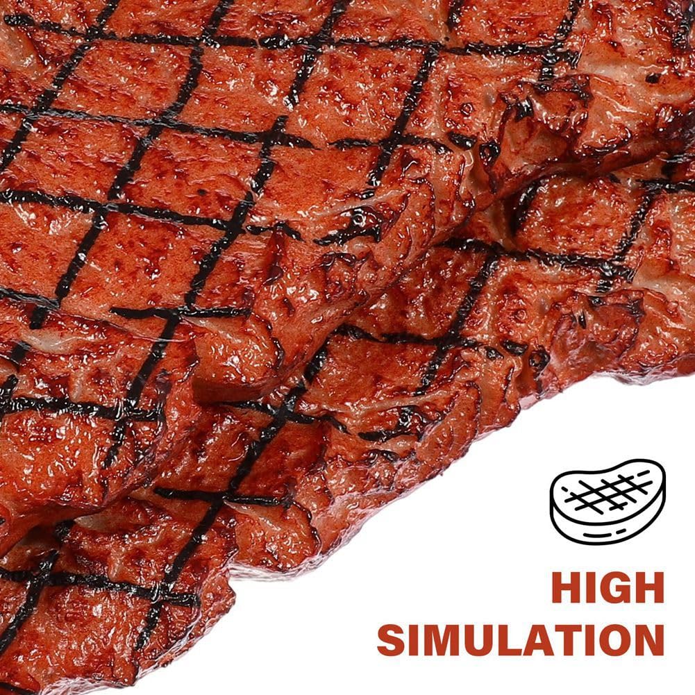 4 Pezzi Bistecca Finta In PVC Realistica 6 Cm | Giocattolo Di Carne Arrosto Per Cucina E Decorazione