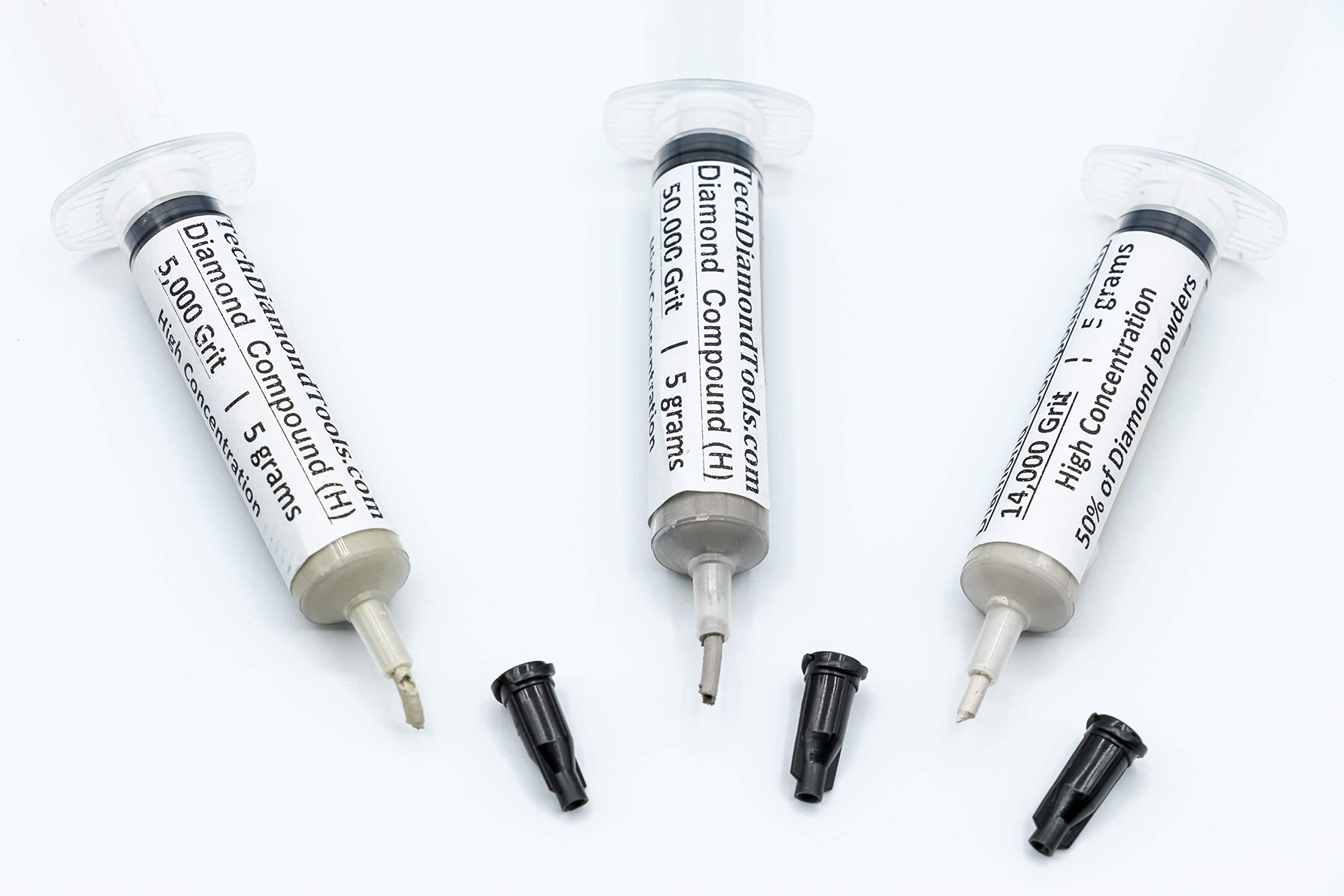 TechDiamondTools Diamant-Polierpaste, Körnung 5000, 14000, 50000, für Marmor, Glas, Metall, Steinschmuck, Harz, Silber, Edelstein mit hoher Konzentration an Diamantpulver, hergestellt in den USA, 3
