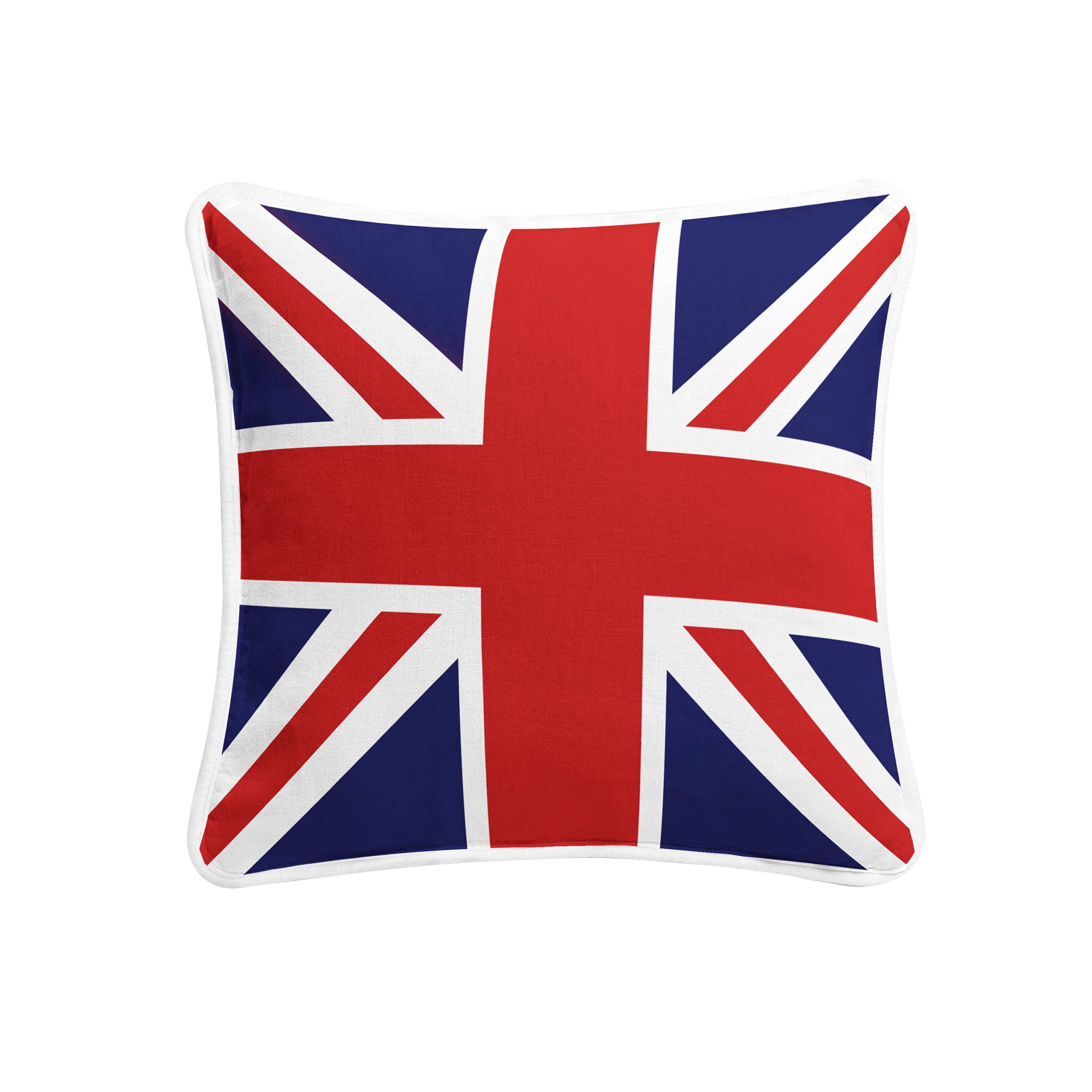 Arlinens Union Jack Red Blue Union Jack Cushion Cover Printed Cushion Covers Size 18"X18" In Following Designs (Union Jack Red Blue)
