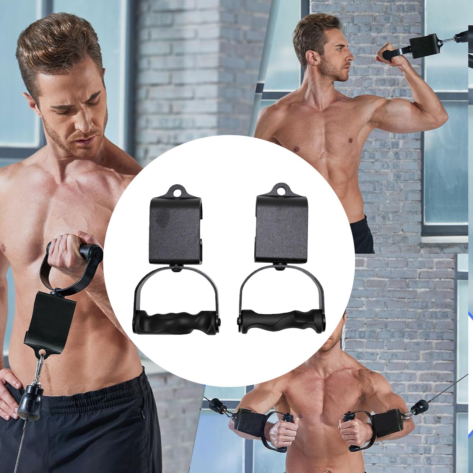 Luocute 2 Manijas Giratorias para Dominadas, Agarre Ergonómico de Aluminio de Primera Calidad con Rotación de 360 ​​grados y ABS Antideslizante, para Entrenamiento de Fuerza con Barra y