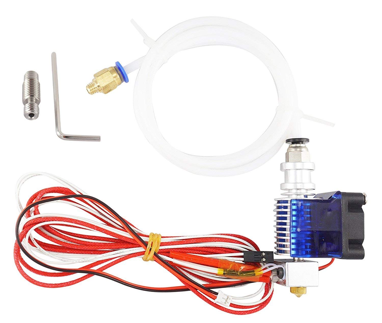 V6 Hot-End Kit: todo metal + cabeza de J de teflón Bowden 0.4mm Boquilla de teflón Ventilador PC4
