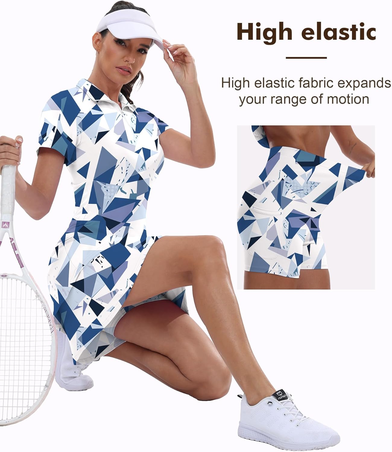 GGOV Womens Two Piece Tennis Golf Dress UPF 50+ Active Athletic Exercise Sports Wear with Pocket and Shorts