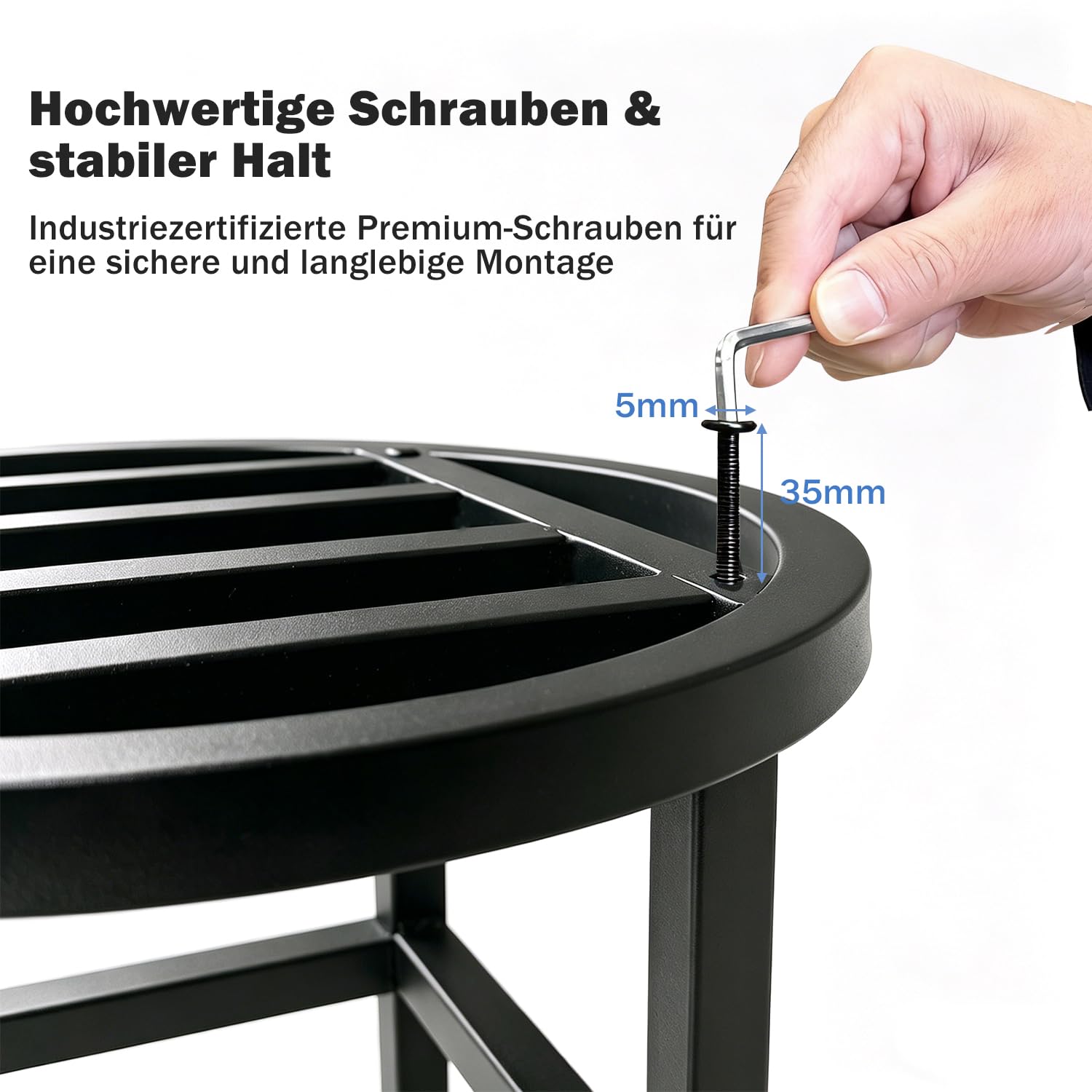 Metall Pflanzenständer Outdoor,33cm rund Schwarz Schwerlast Blumenständer Blumenhocker drinnen draußen,Pflanzenhocker Rostfest Blumentopfständer Pflanzenregal für Große Blumentöpfe,2 Stück