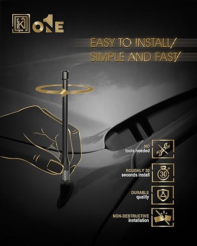 Miniatura 8 de Antena corta de fibra de carbono de repuesto KEYO1E compatible con Ford F150 Raptor 2010-2024  7.9 pulgadas de goma flexible duradera superior