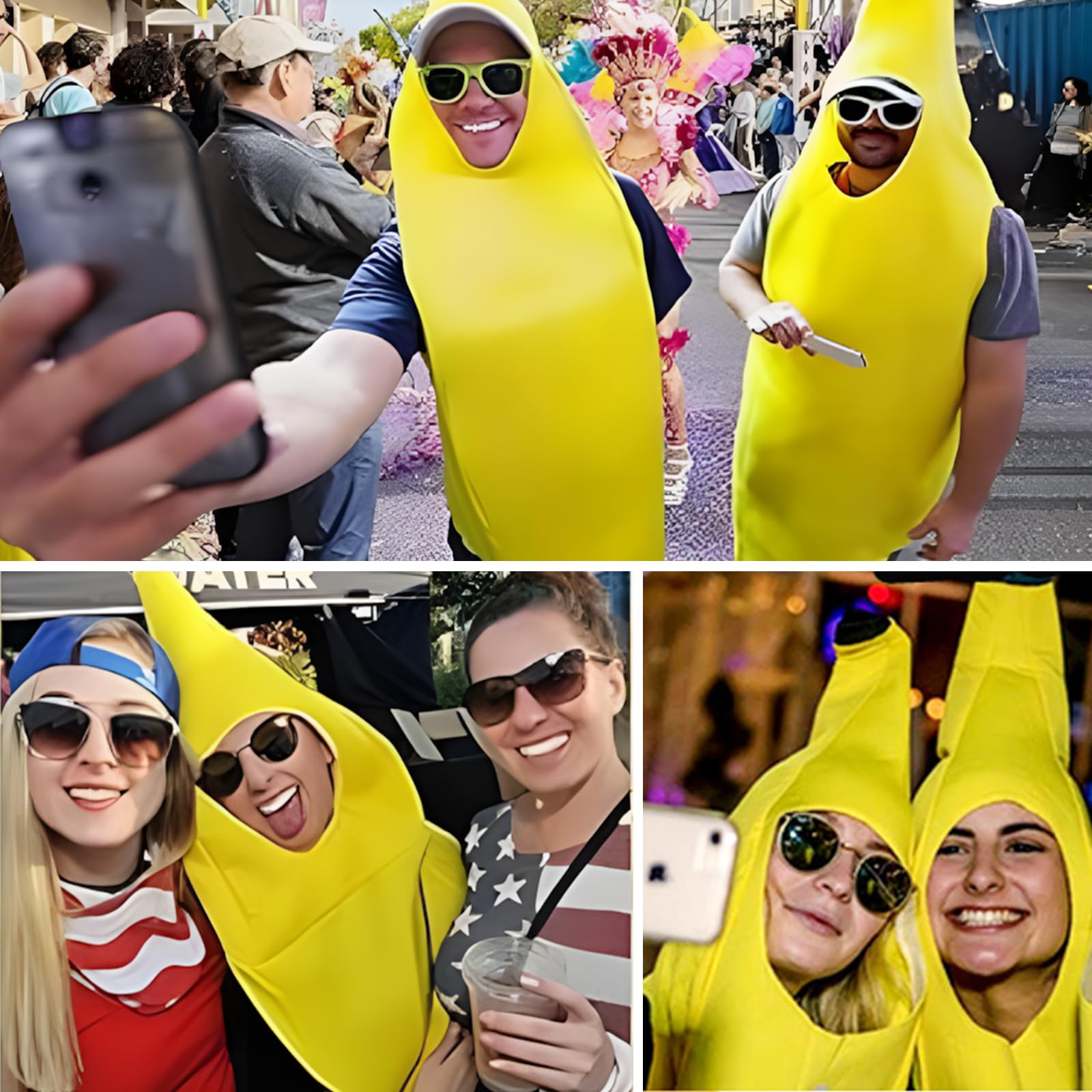 Eiswayla Unisex Adult Banana Costume, One Size Fits Most Lightweight Jumpsuit - Image 3