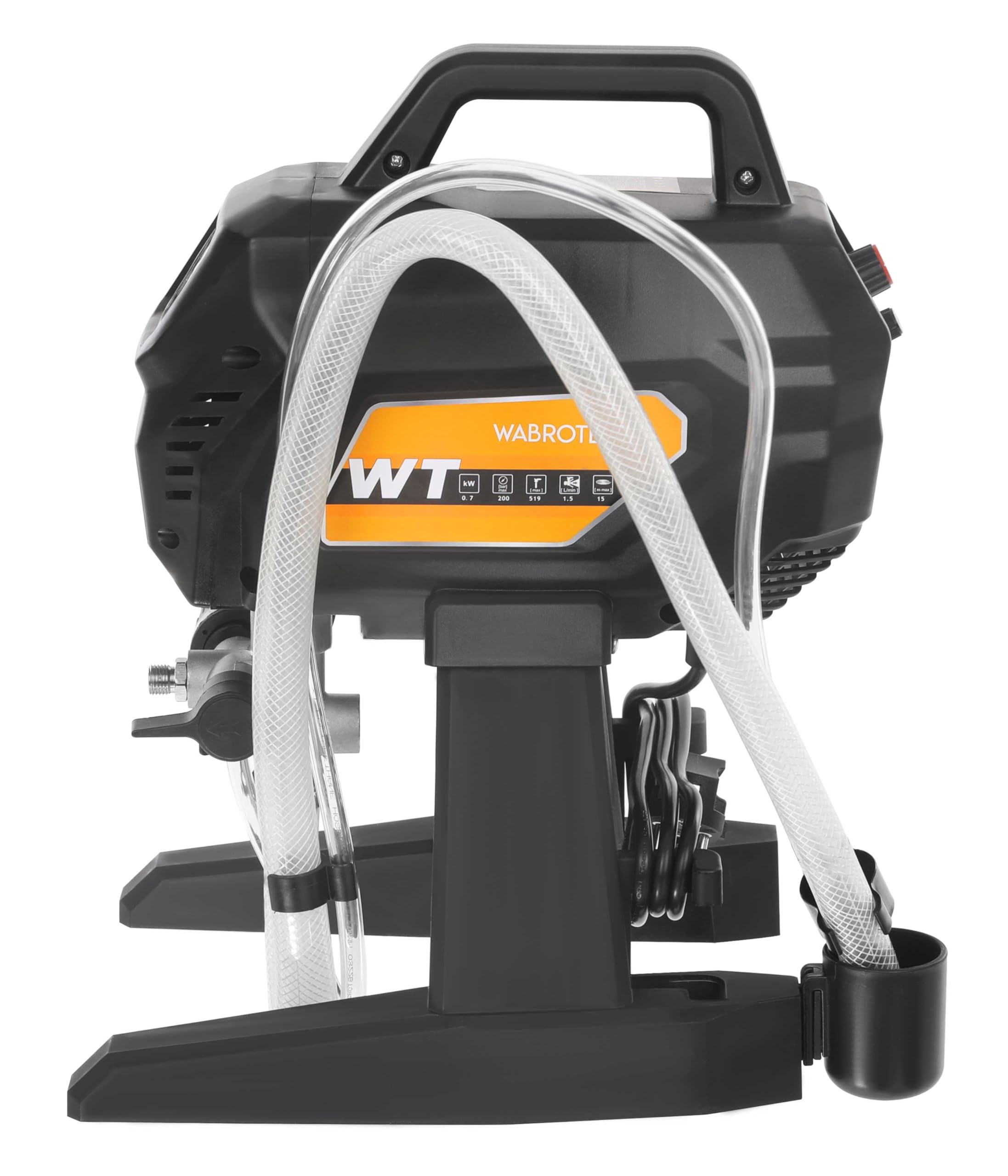 WT9 Farbsprühsystem Wandfarbe 700 W - 200 Bar Hochdruck Airless Farbsprühgerät - Airless Spritzgerät 1,5 L/min - Farbspritzgerät 10000 m2/J - Lackierpistole mit Schlauch 7,5 m - 1/4"
