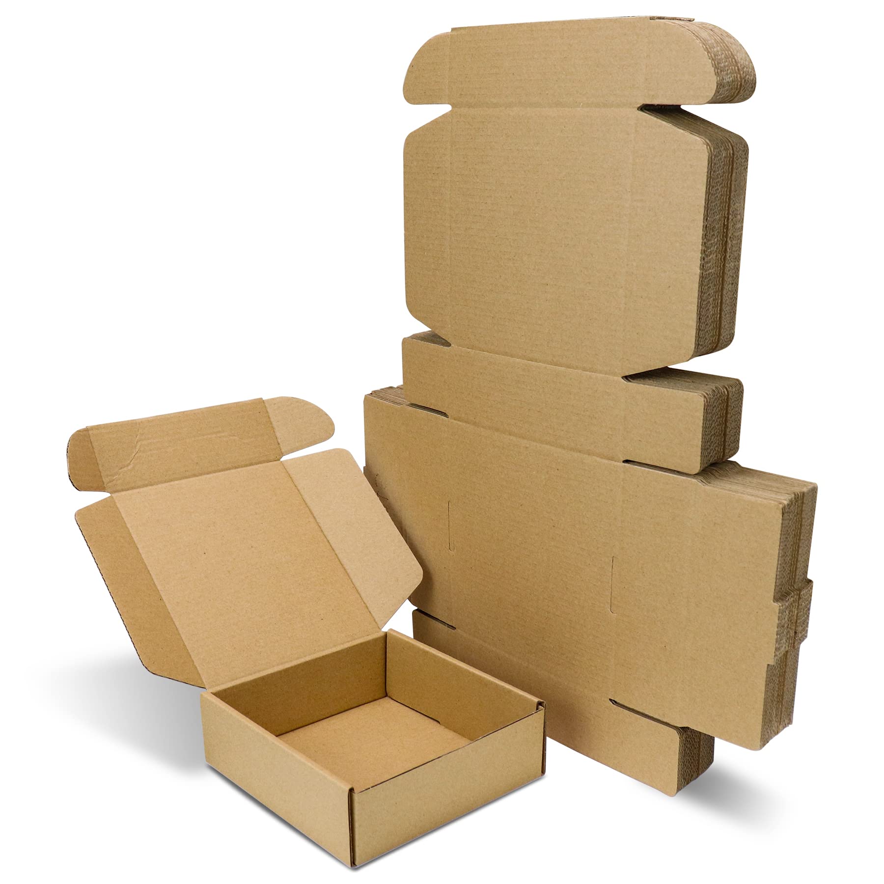 PearwowShipping Boxes 25 Pack,Brown Corrugated Strong Cardboard Mailer Boxes for Packaging Small Business,Mailing,Craft, Gifts,Shipping,Storage (6 x 6 x 2 inch)