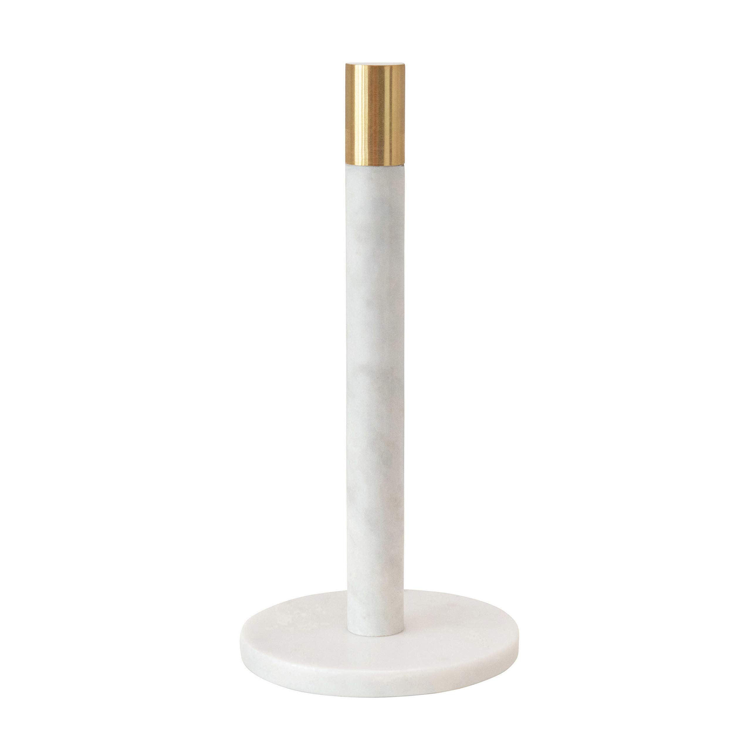 Bloomingville Marble Brass Top, White Paper Towel Holder
