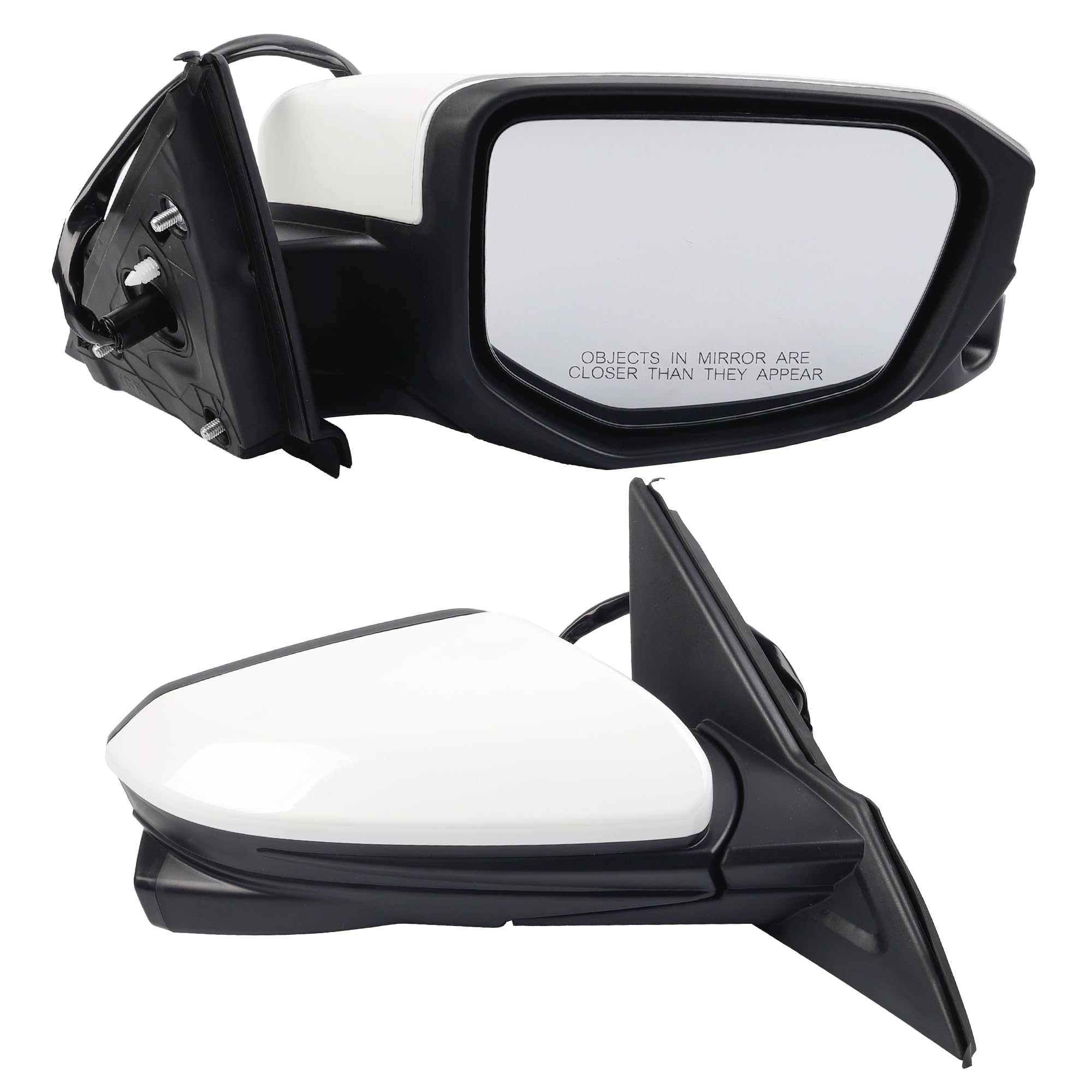 Dasbecan Passenger Side Door Mirror Assembly with Camera Compatible with Honda Civic 2016-2021 Power Glass Heated 11 Pins (Color: White)