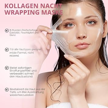 Collagen Night Wrapping Mask Collagen Jelly Face Masks with Jelly Brush Peel Off Face Mask for Facials Professional Korean Skin Care Elasticity & Hydration Care Overnight Mask for Women