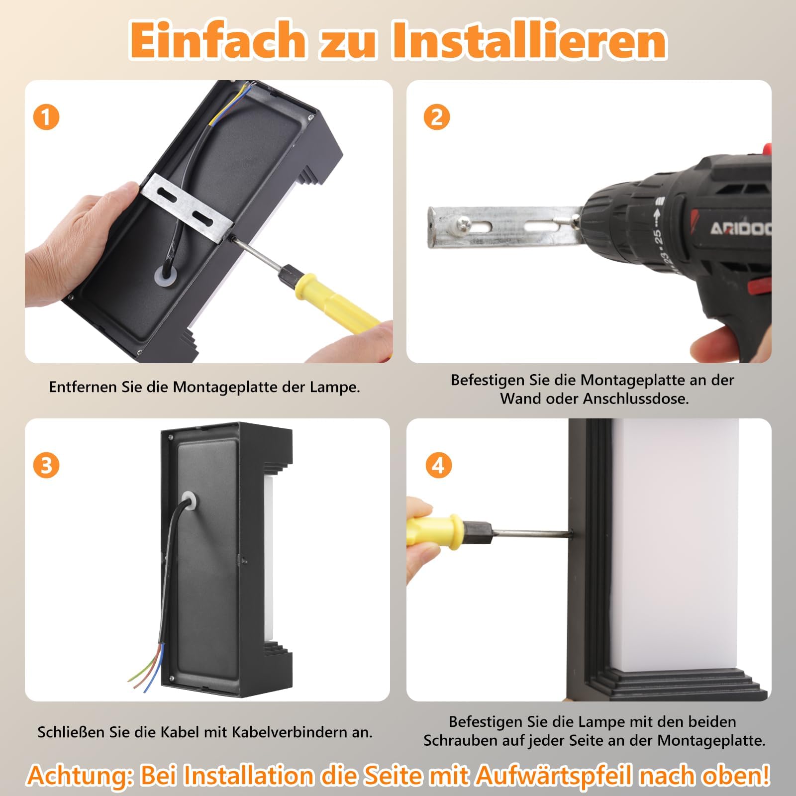 IP65 Außenlampe 17W Aussenlampe Wand - Up and Down Leuchten Aussen, 3000K Warmweiß, Außenleuchte Wand Flammen Wandleuchte, Aussenleuchte Aussenbeleuchtung für Hauswand Terrasse, 2 Stück