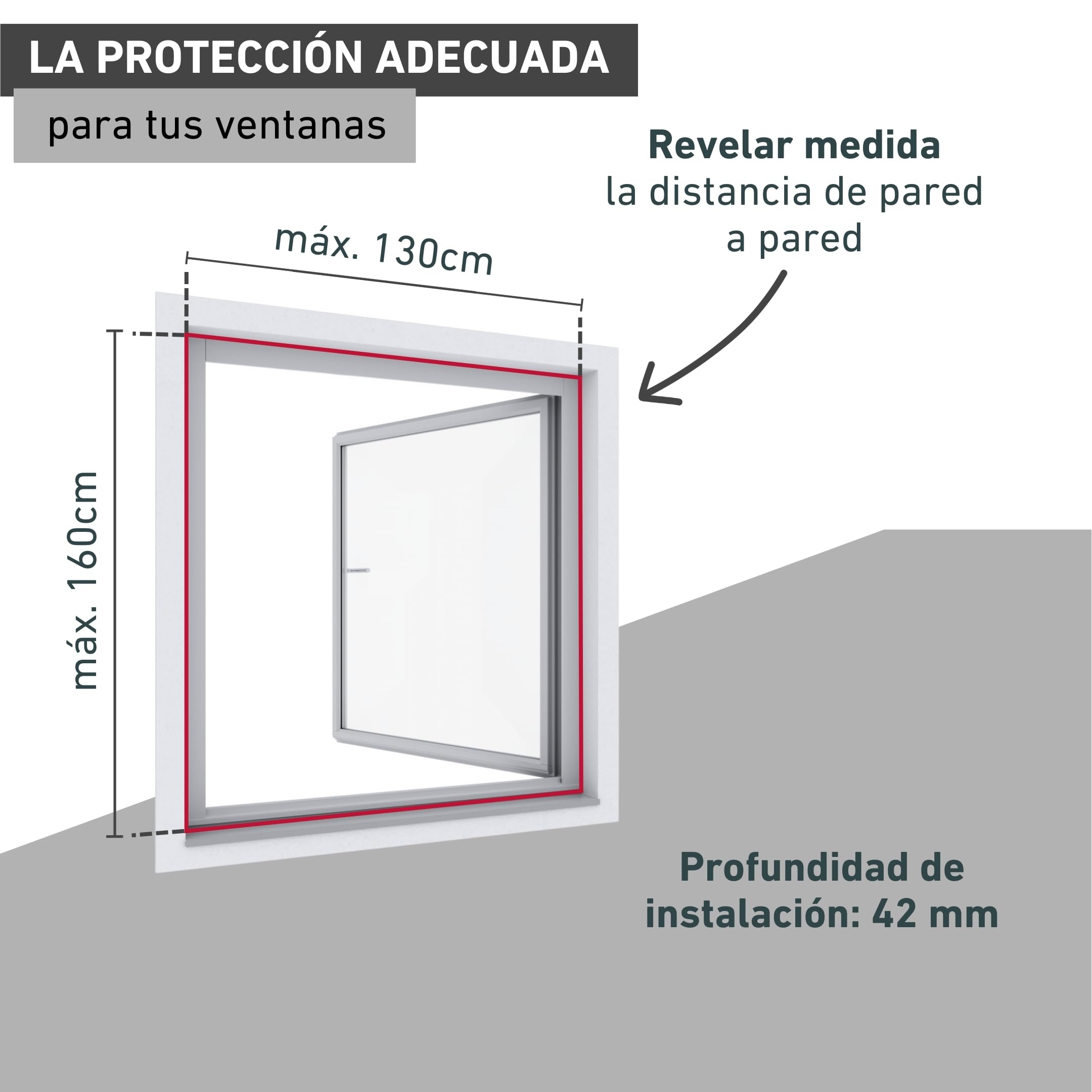 Windhager Mosquitera enrollable para ventana, a medida, hasta 130 x 160 cm, color blanco, 04208