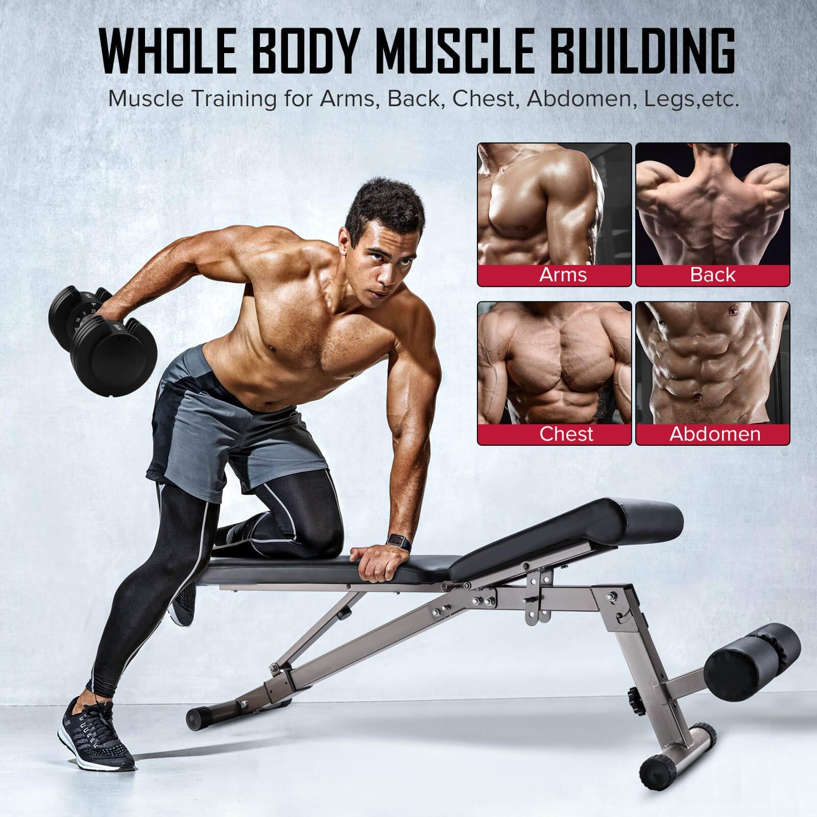 Amazon | UeeVii 調節可能なウェイトベンチ ワークアウトベンチ