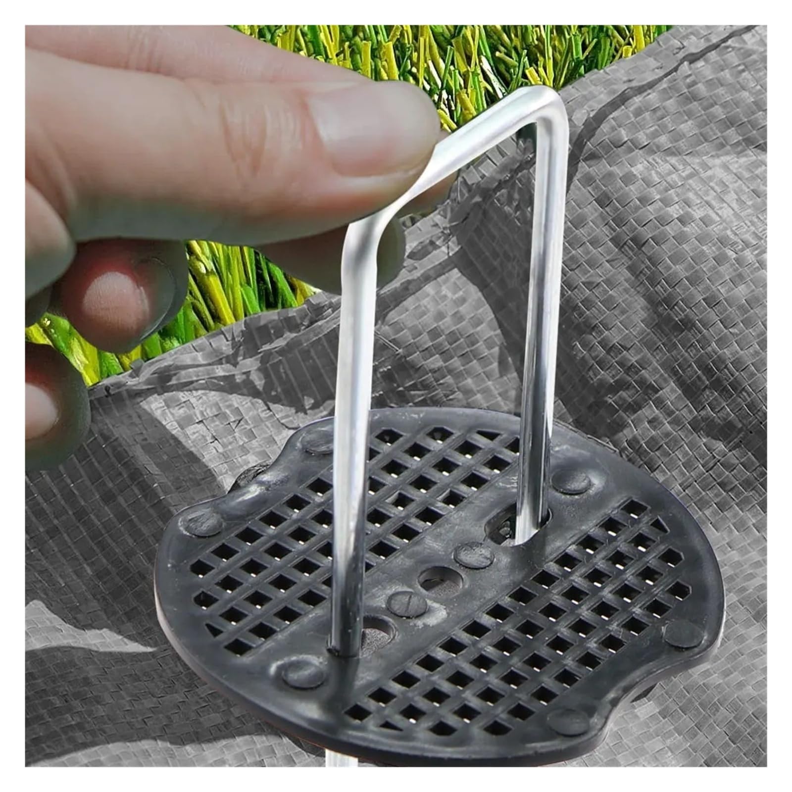 Piquetas Camping Grapas de Paisaje en Forma U, estacas y Juntas jardín antioxidantes for Manguera Goteo, césped, Tiendas campaña, Vallas para Camping(100mm-2.5mm-50PCS)
