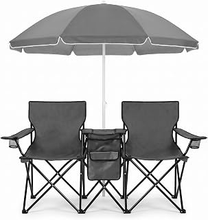 Folding Double Camping Chair With Umbrella