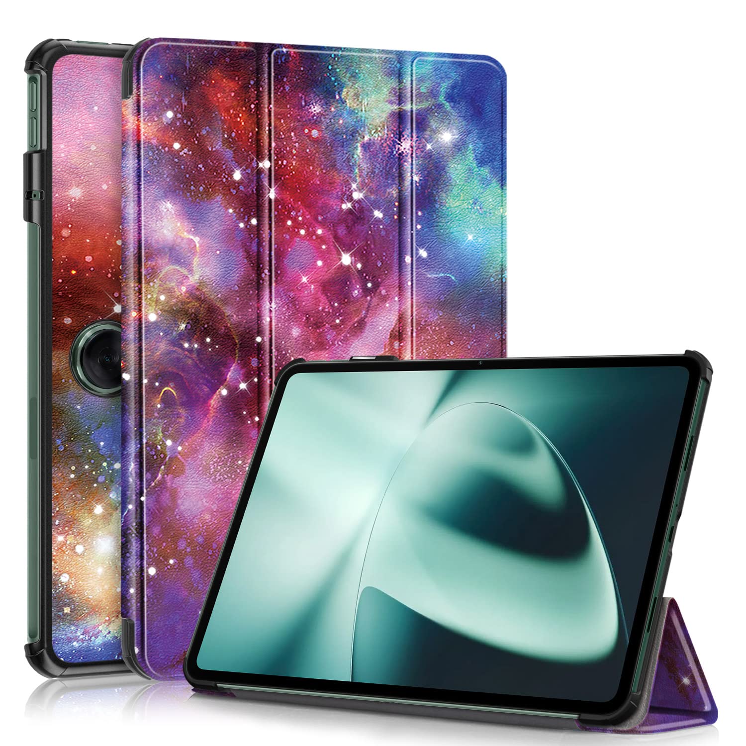 TOPCASE Custodia per OnePlus Pad 11.6 2023/OPPO Pad 2, Ultra Sottile Custodia con Funzione di Supporto e Riposo/Attivazione Automatica, Galaxy