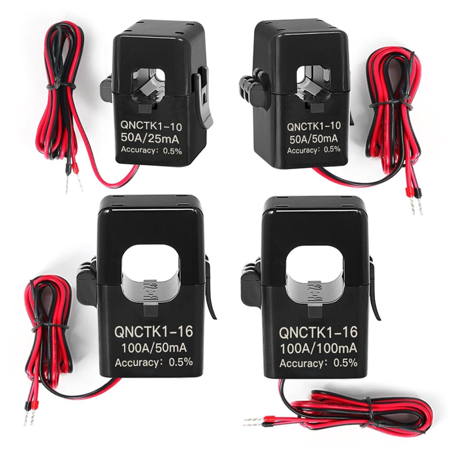 Split Core Current Transformer Sensor QNCTK1-10 50A 25mA 5A 2.5mA 10A 20A 20mA 100A Open Type 1Pcs(QNCTK1-10 50A-20mA)