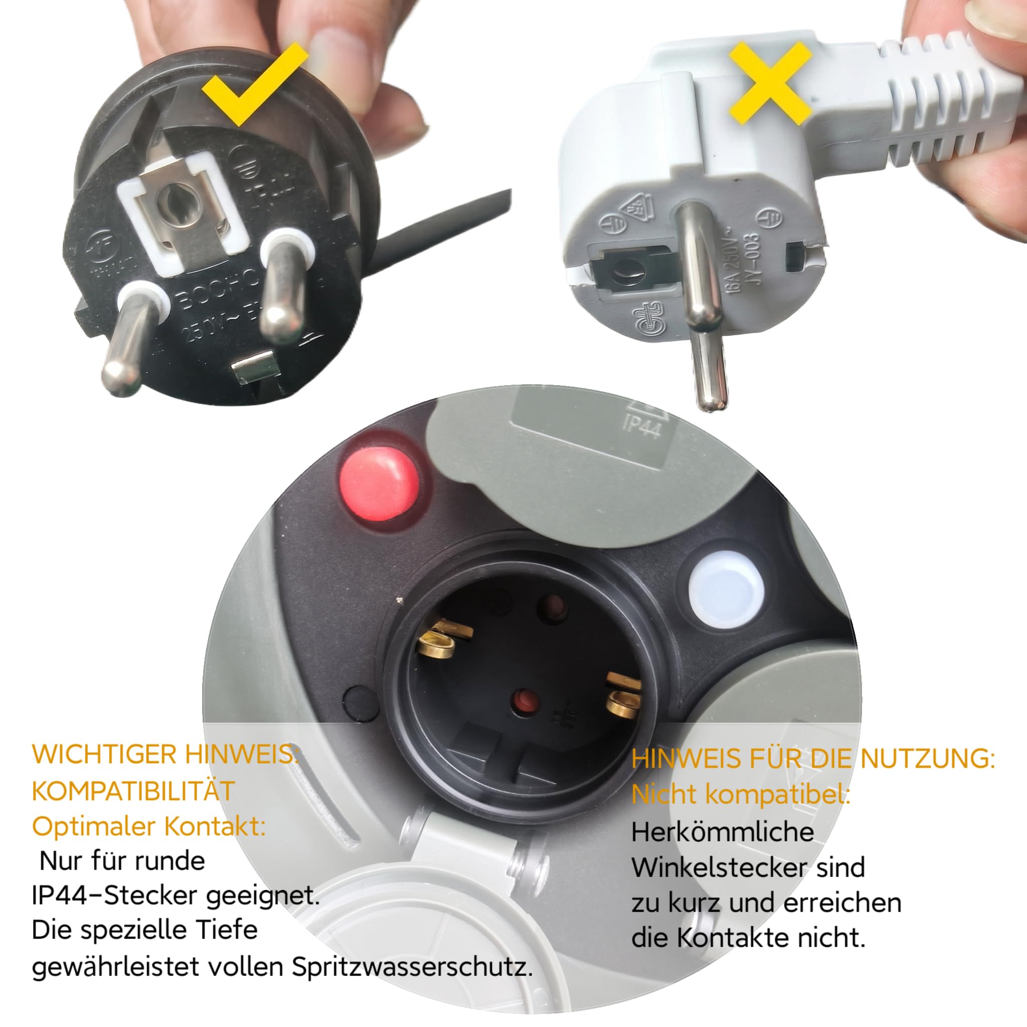 Outdoor Kabeltrommel 50m IP44 mit Schalter