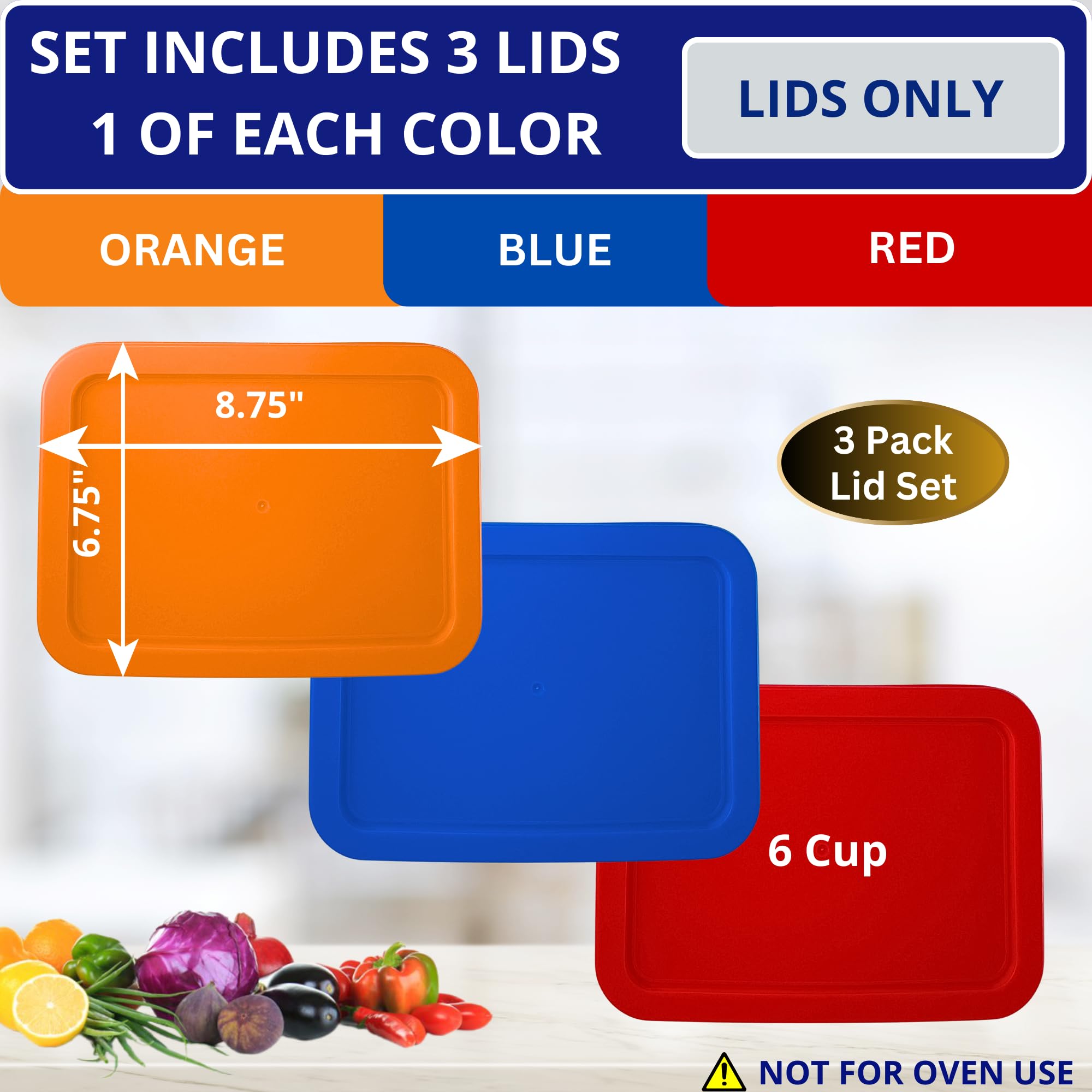 Amazon.com: 6 Cup/1.5 L Orange, Blue, Red Replacement Lids/Covers