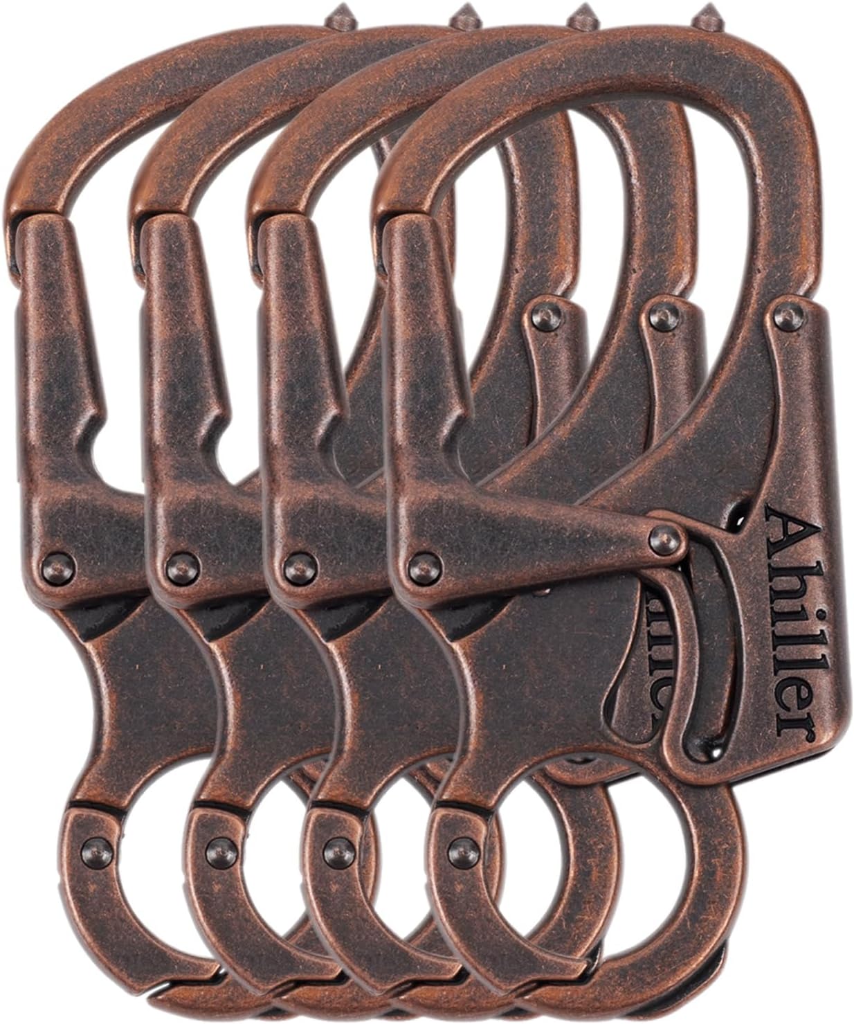 Ahiller Carabiner Keychain Clip, Double Lock Designed - Tungsten Steel Tip, Multifounction Tools for Camping, Hiking, Fishing, Outdoor Survival