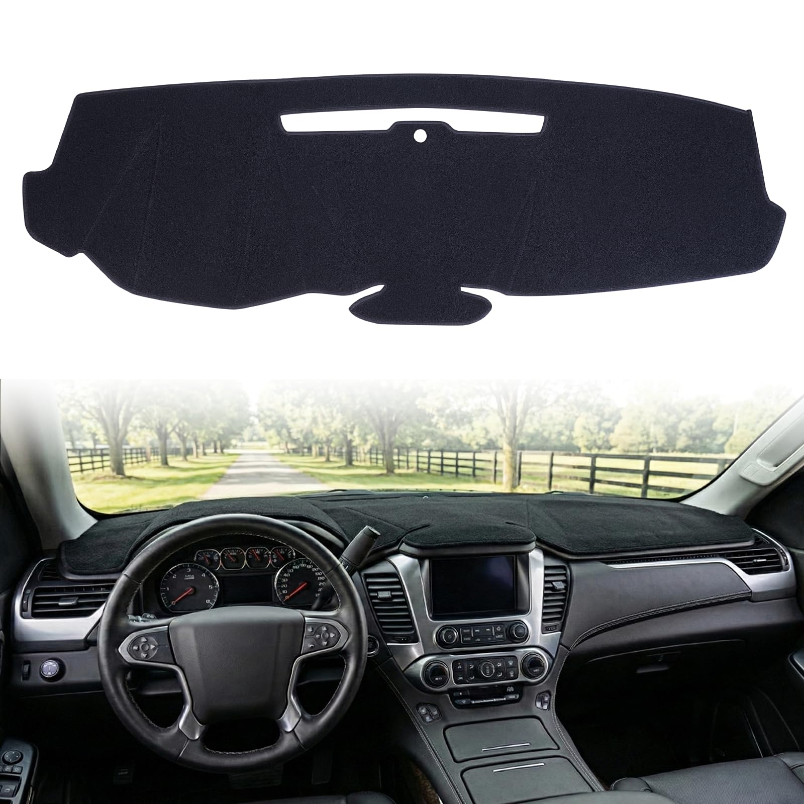 Photo 1 of aligongda Dashboard Cover Dash Cover Mat Pad Custom Fit for 2015-2020 Chevy Chevrolet Tahoe Suburban/GMC Yukon Without Forward Collision Alert, Without Head Up Display (15-20 Black)