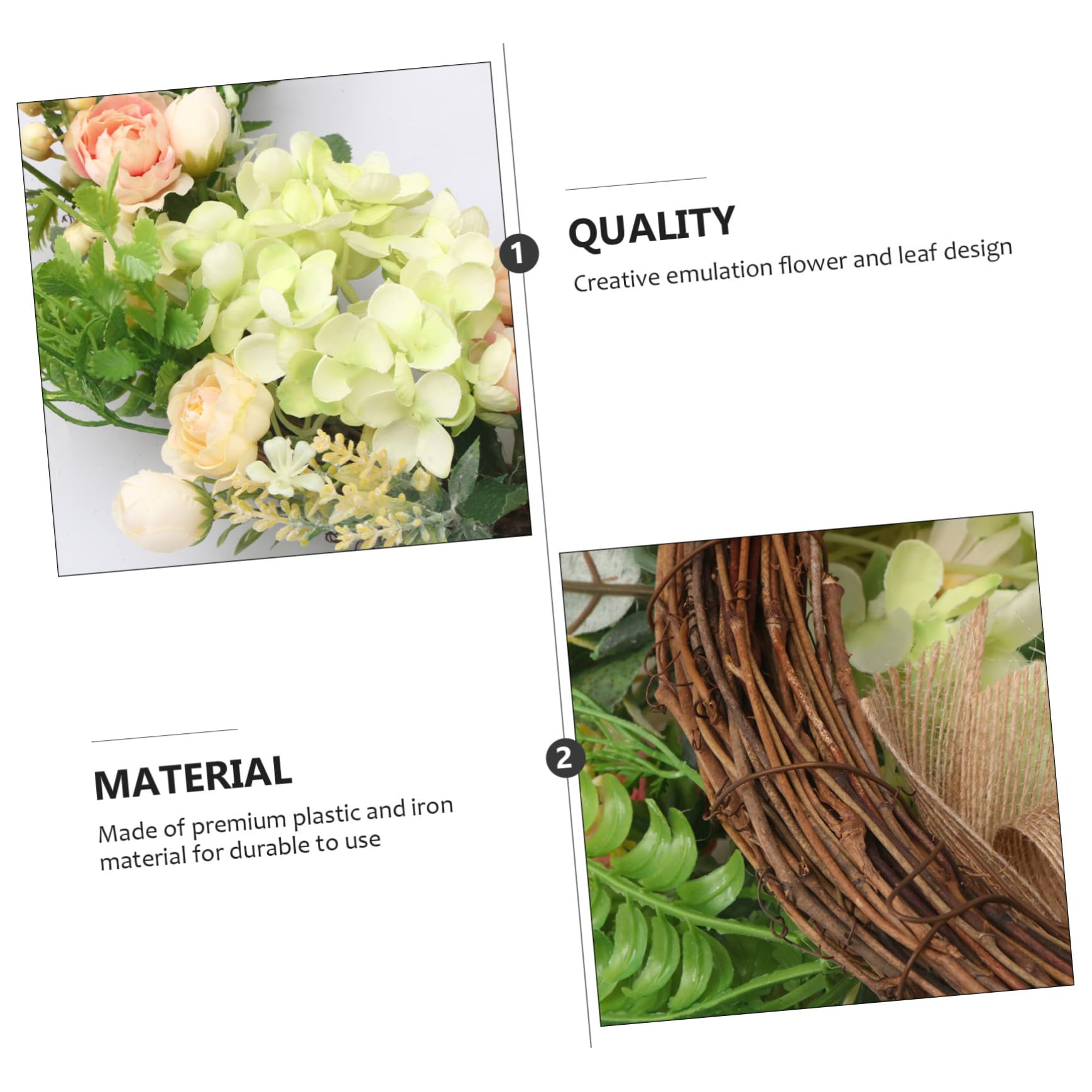 Künstlicher Türkranz Blumenkranz aus Eisen und Kunststoff