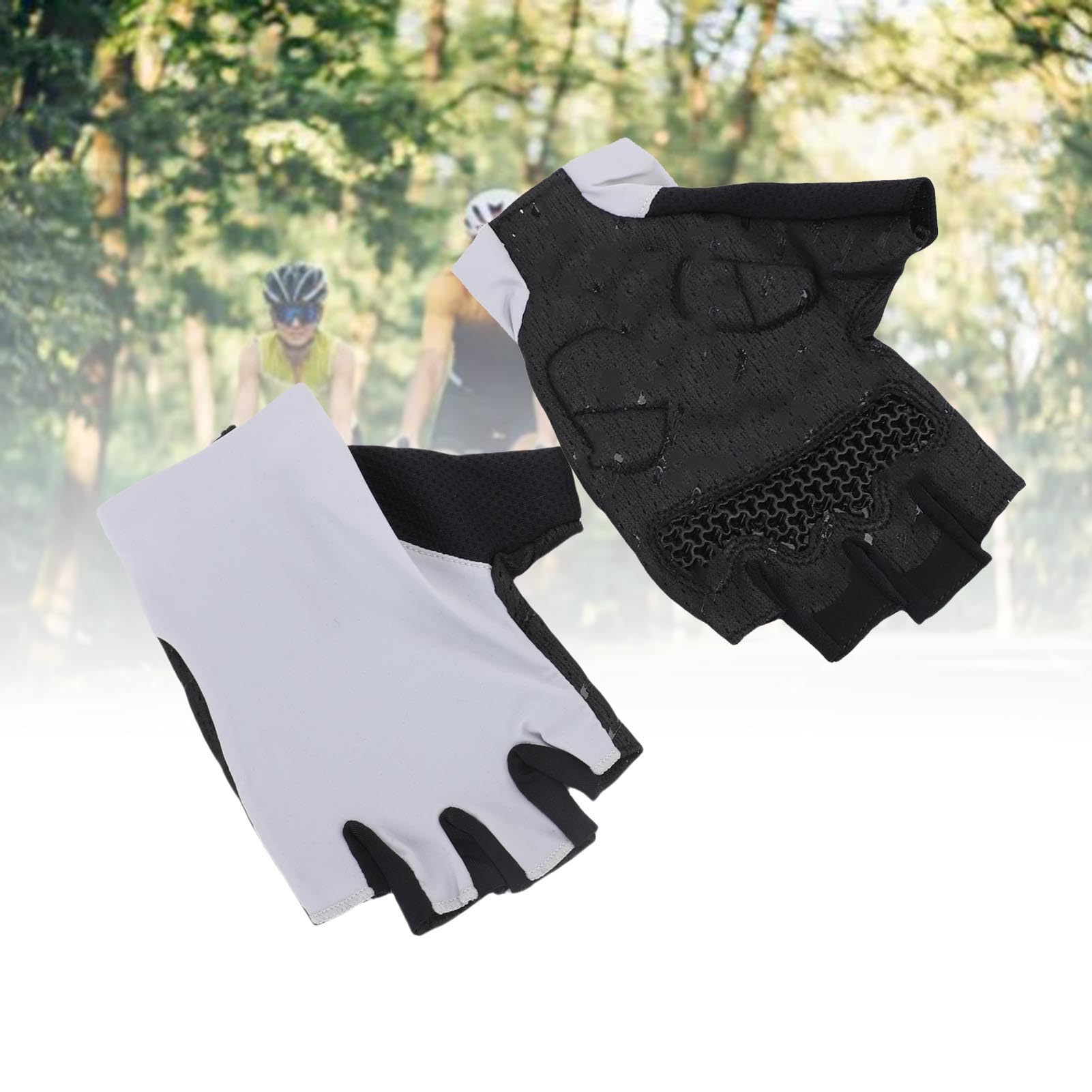 SUNGOOYUE Guanti a metà Cycling, Guanti per Bici Traspiranti con Cuscinetti di Palme 3D per Uomini Donne Shock Che Assorbono L'impugnatura a Cucina Testurizzata