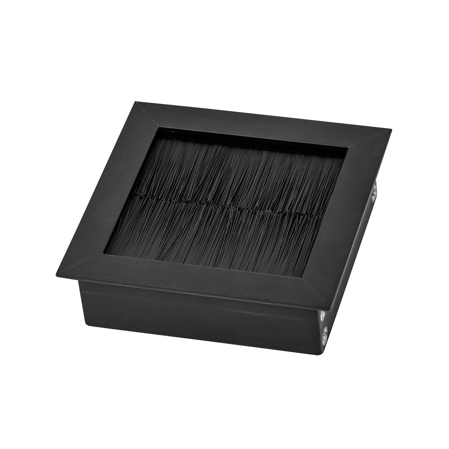Gedotec Salida de Cable Salida de Cable de Escritorio Exit Cuadrado con Sello de Cepillo | Aluminio Negro Mate | Toma de Cable a presión | 69 x 69 x 25 mm | pasacables de Mesa de Oficina -1 Pieza