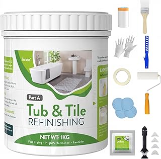 35 oz White Tub and Tile Paint with Full Tools, Semi-Gloss Tub and Tile ...
