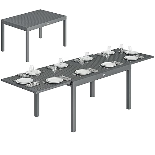 Outsunny Table de Jardin Extensible en Aluminium - Table Terrasse
