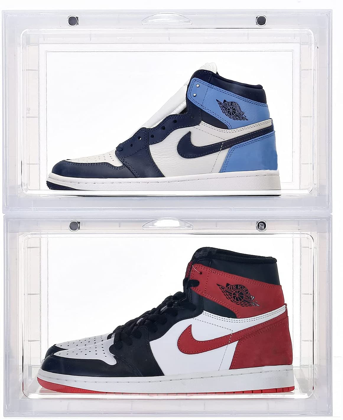 Orchid M acrylic large shoe boxes clear plastic stackable magnetic door basketball sneaker cases for sneakerheads dust-proof anti-oxidation shoe organizer box large size men's sneaker storage box (2)