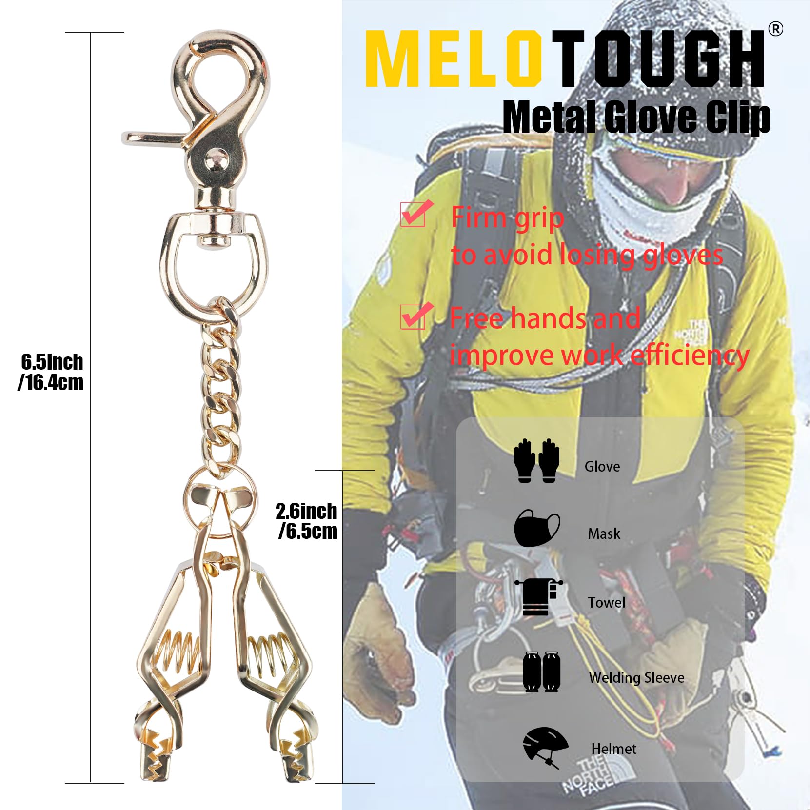 ErgodyneSquids Swiveling Glove Clip Holder スイベルグローブクリップ 全3色 アウトドア ツーリング DIY  職人 アメリカ | hutte MELOTOUGH メタルグローブクリップ 作業用グローブホルダー 高耐久 スチールグローブクリップ タクティカル、スキー、キャンプ