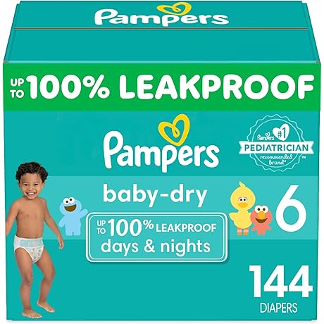 Pampers Baby Dry Diapers Size 6, Ultimate Absorbency for Day and Night