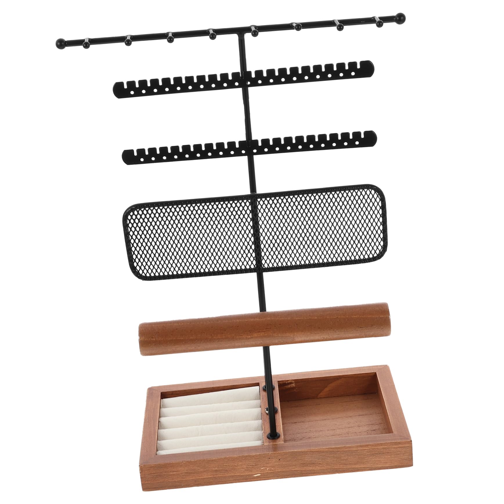 Espositore Gioielli da Tavolo in Ferro e Legno, Supporto per Braccialetti e Orologi, Organizer per Gioielli, per Esposizione e Ordine