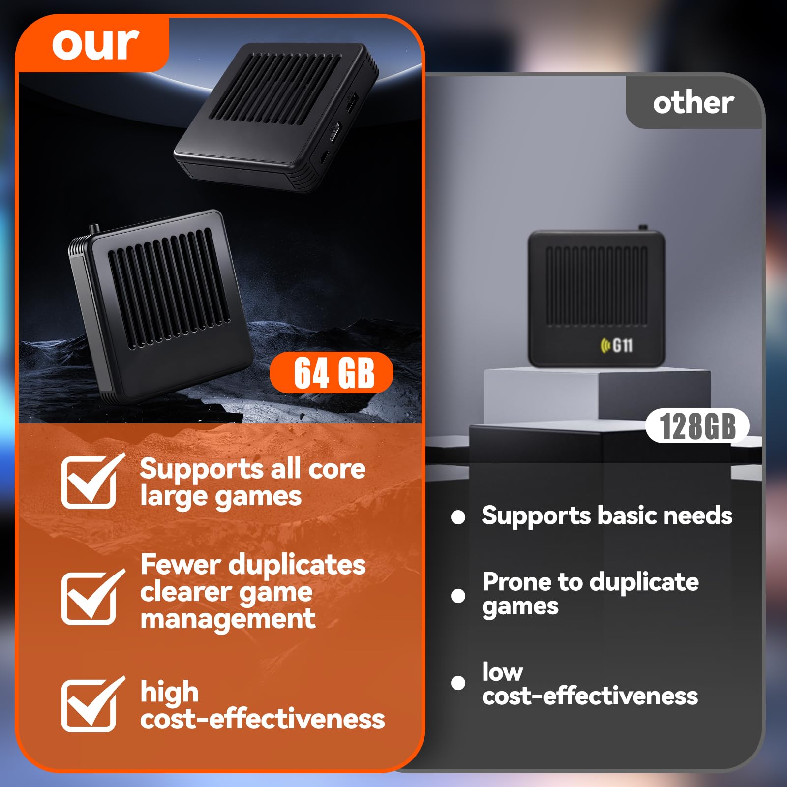 Retro Game Console - AUFGLO Retro Game Stick Over 40,000 Integrated Games, Over 50 Emulators, 4K Output, 2 Wireless Controllers