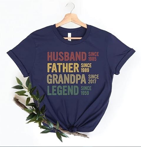 Miniatura 3 de Personalized Date Husband Father Grandpa Legend Shirt, Creative Fathers Day Gift T-Shirt, Customized Parent Husband Since T-shirt, Gift for Dad,