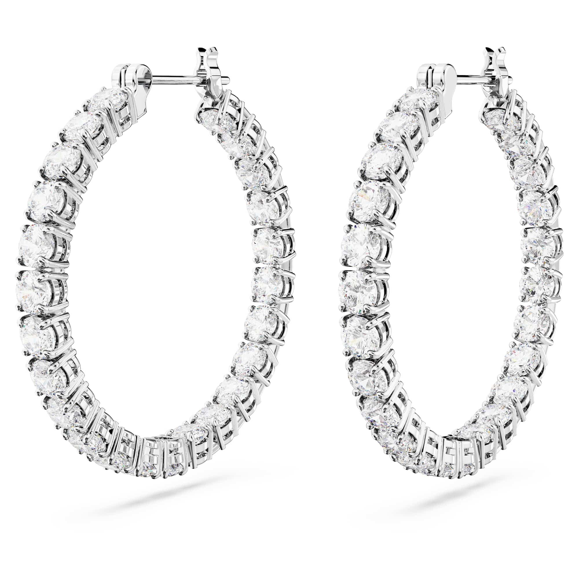 Swarovski Matrix Kolekcja kolczyki koła, szlif okrągły, pokryty rodem