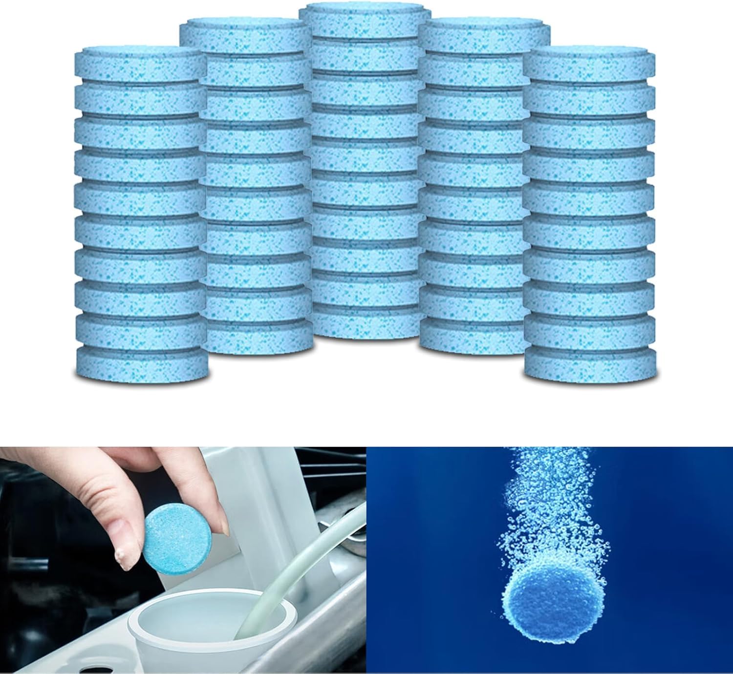 Robustt Concentrated Automotive Glass Wiper Cleaning Tablets, Car Windshield Washer Solid Tablets, Glass Cleaner Tablets (Pack of 10)