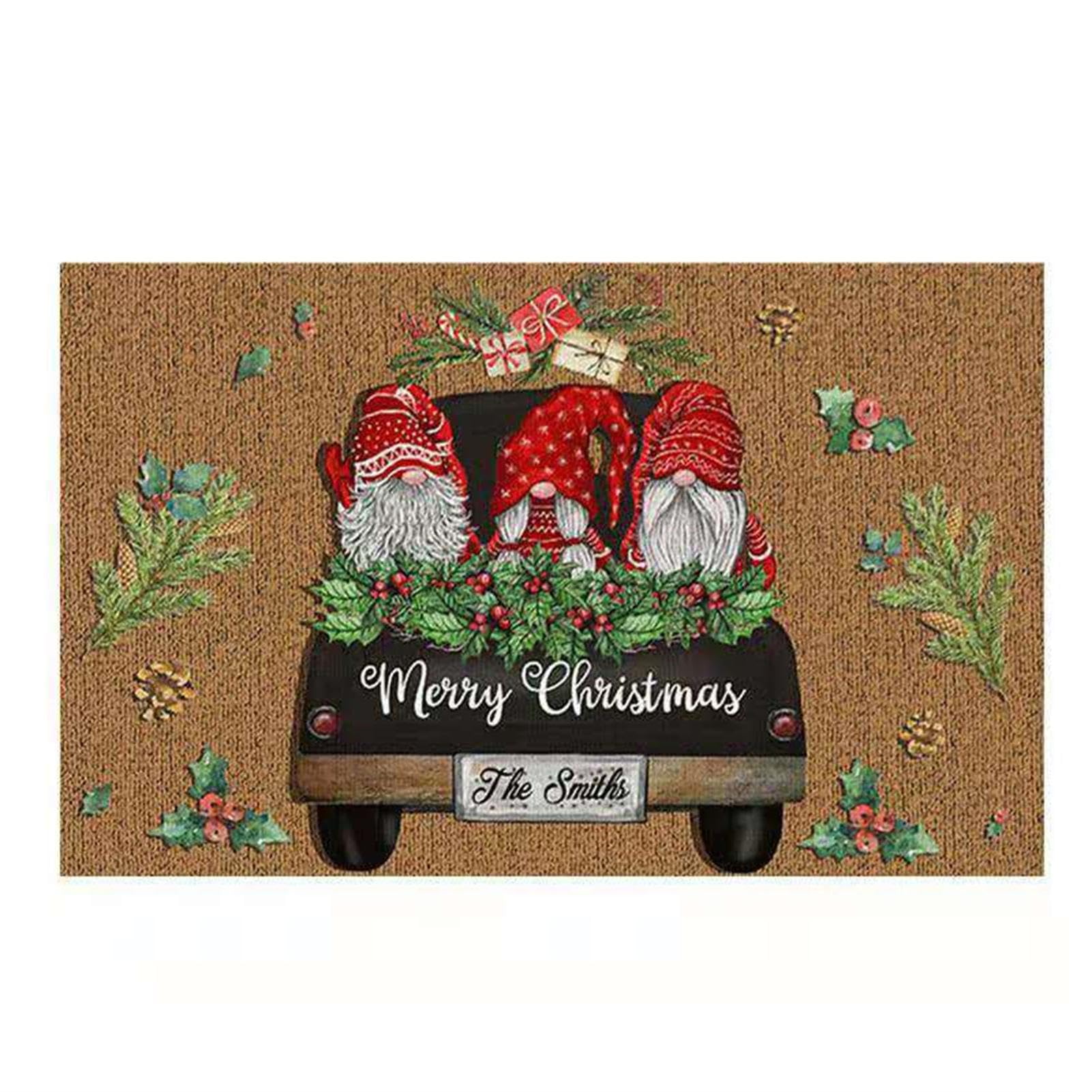FVPKYUR Estera De Puerta Antideslizante Navideño - 40x60cm Decorativo Navidad Alfombra Entrada De Gnomo, Felpudo Navideño, Alfombra Navideña para Entrada, Felpudo Decorativo Navidad para Cocina Hogar