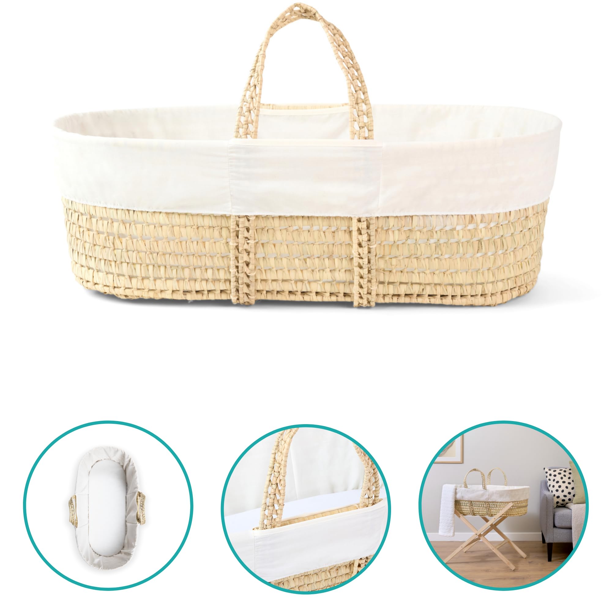 Clair de Lune Scandi - Cesta in palma, 75 x 28 cm, colore: panna