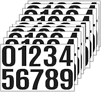 Vista 1 de 10 hojas de calcomanías de números para buzón de correo de 4 pulgadas, vinilo impermeable, calcomanías grandes, autoadhesivas, números de casa