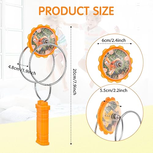 Miniatura 3 de 4 piezas de juguetes retro iluminados para niños, rueda mágica giroscópica clásica, rueda giroscópica intermitente, juguete de acrobacias magnético