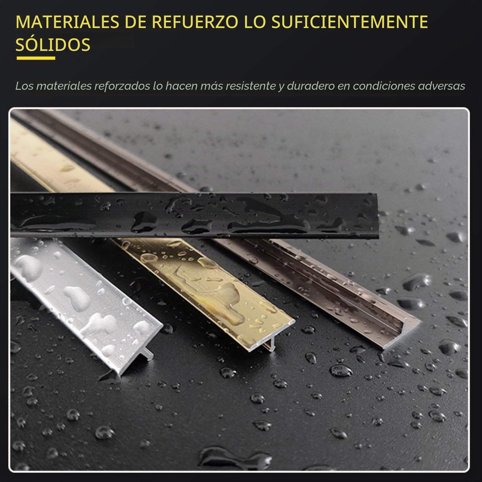 3 Piezas De Tira De Transición Para Piso De Madera, Perfil En T De 90cm, Ángulo Ajustable, Kit De Moldura Para Borde De Puertas Y Suelos, Fácil Instalación, Perfil De Aluminio(Gold,Breite 6mm)