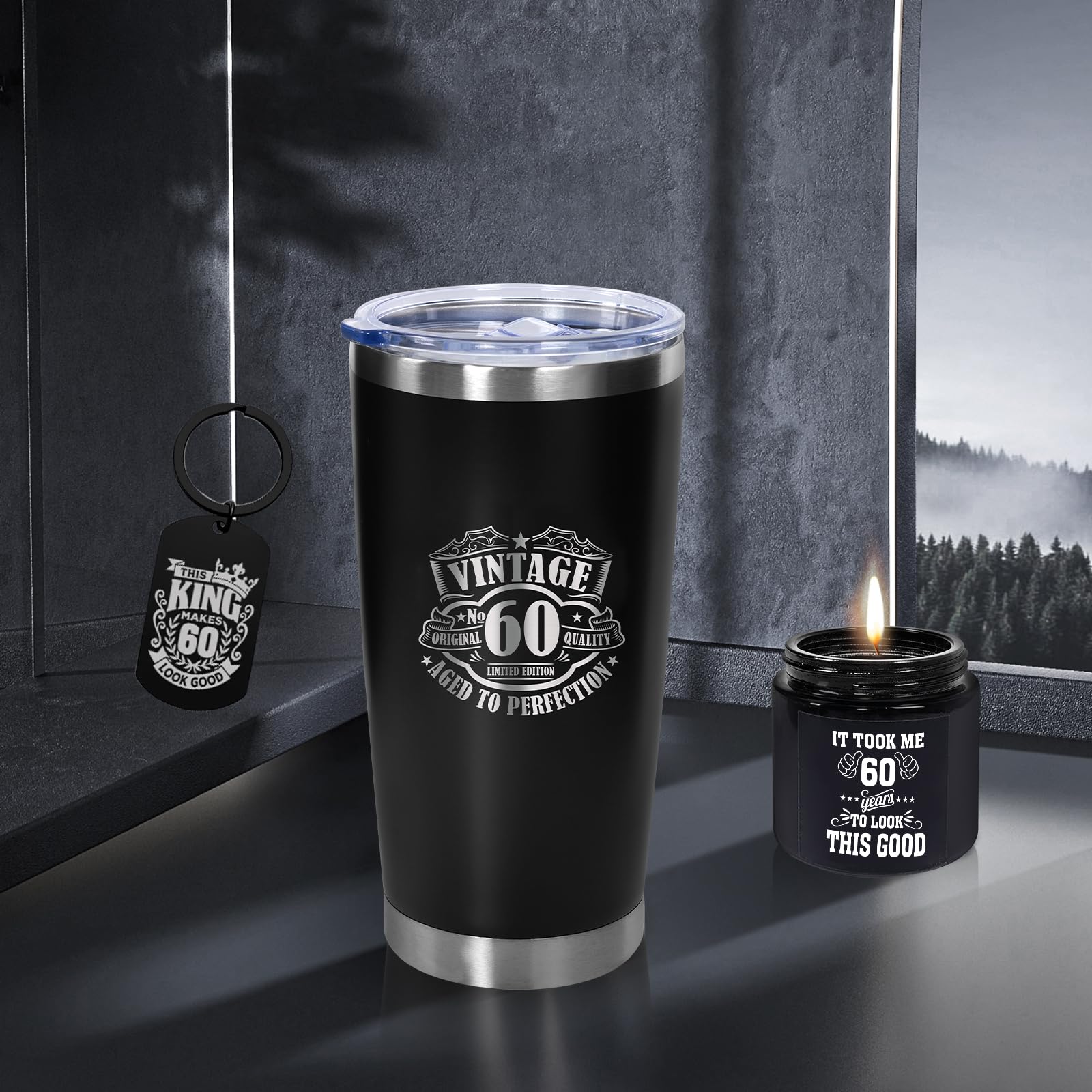 60th Birthday Gifts For Men, Coworker, Teachers, Boss, Friends, Dad,  Include 20 Oz Insulated Tumbler, Gift Box For Men Turning 60 Year Old
