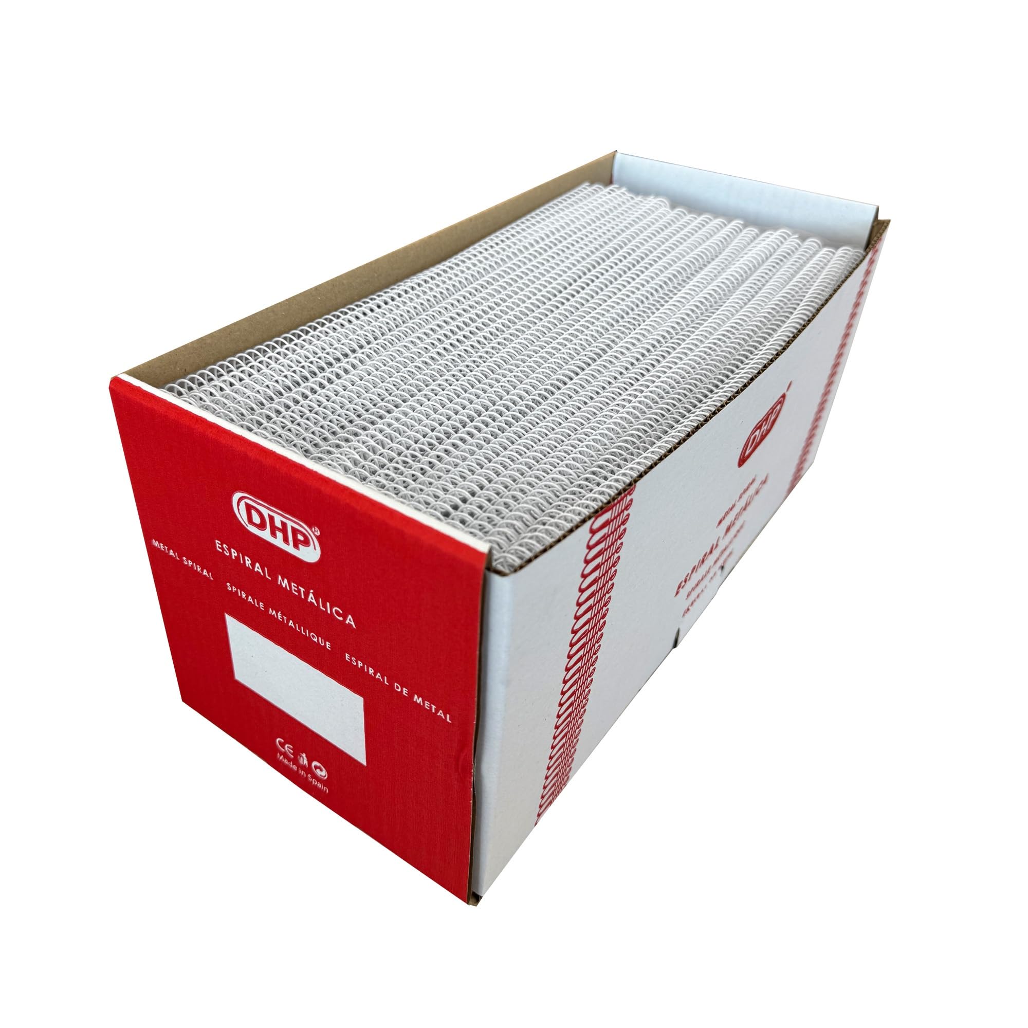 DHP - Espiral Metálica para encuadernar, paso 5:1, 32 mm, Blanco (Caja 50 unidades)