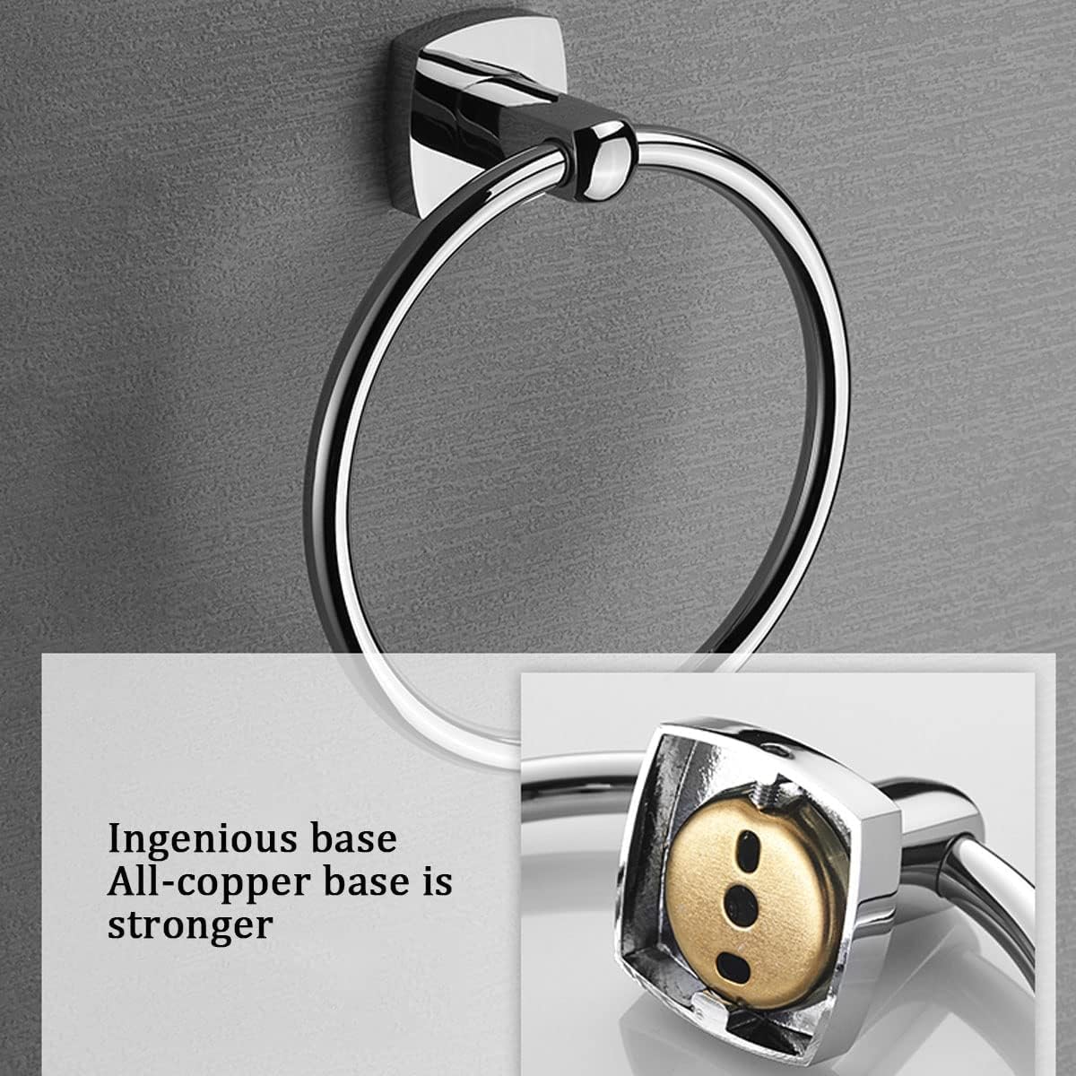 DAIGLE Anillo de Toalla de baño, Anillo de Toalla de baño Kithchen Soporte de Toalla de Mano Colgador de riel montado en la Pared